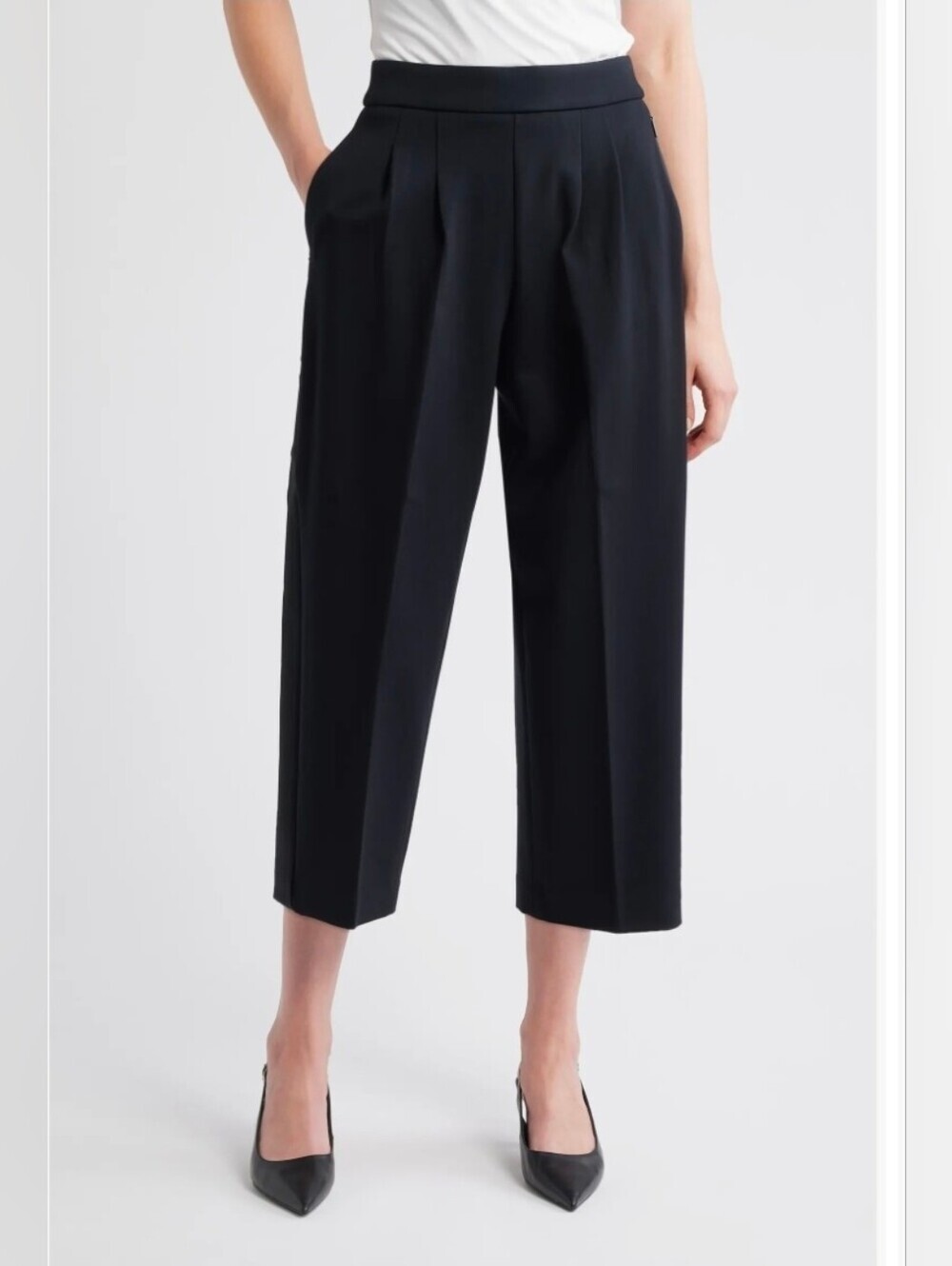 SPANX Ponte Knit Pleated Tuxedo Pants Size L